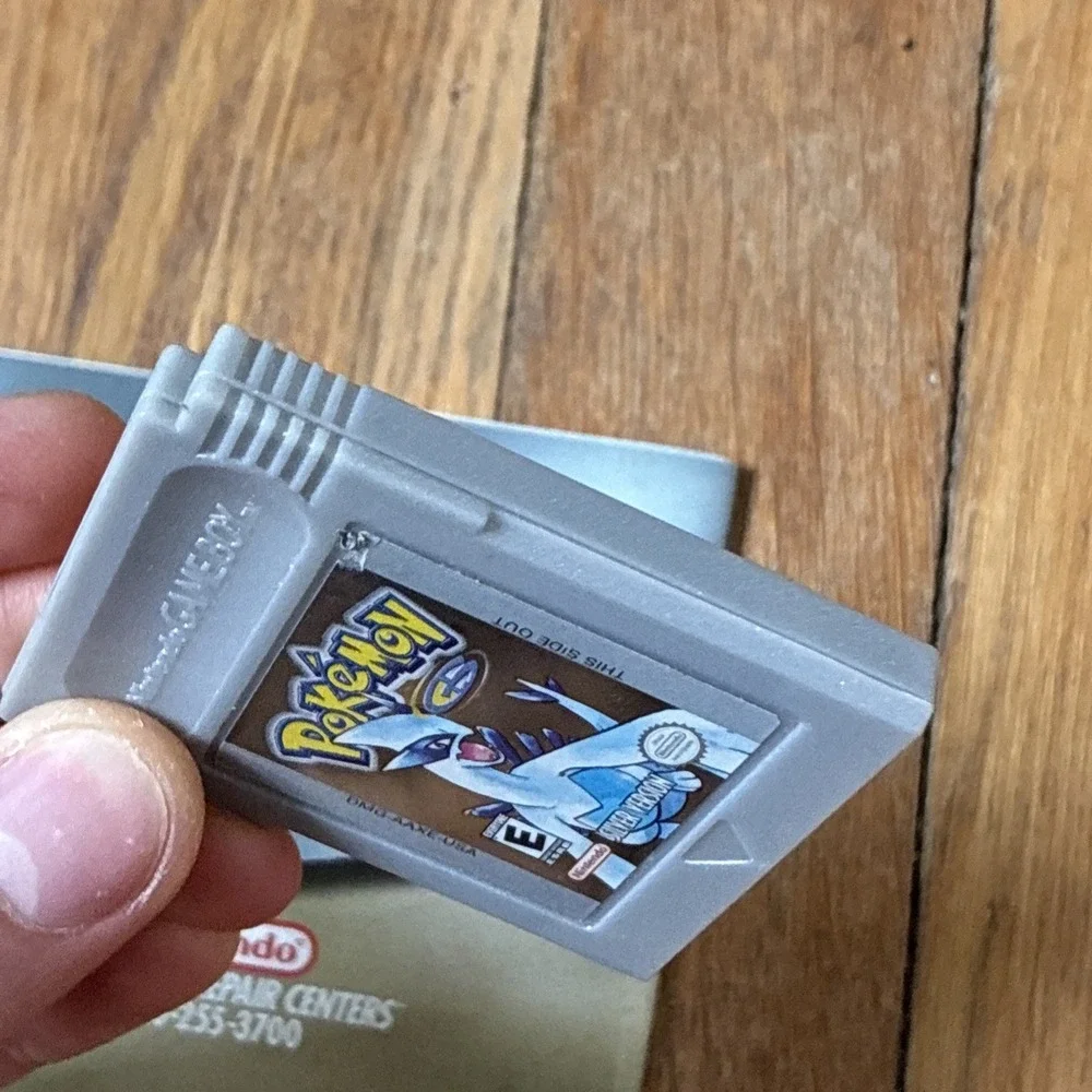 Pokemon Silver Nintendo Gameboy Color Cartridge - Dry Battery - AND Manual!